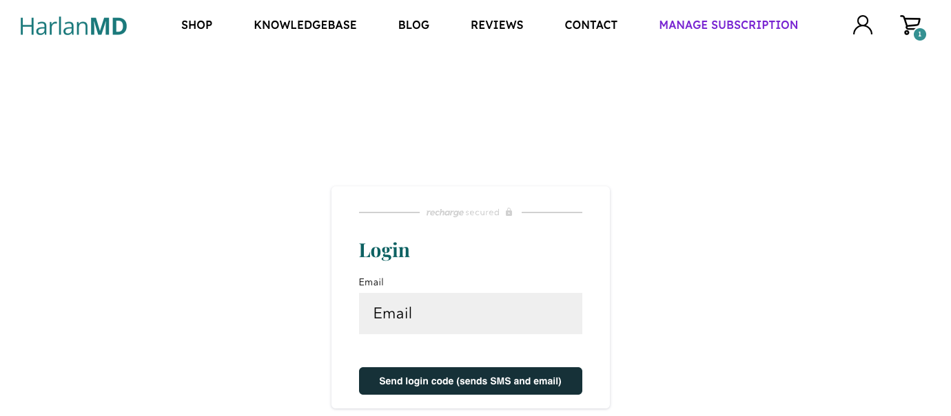 The subscription login screen: enter your email and choose “Send login code”